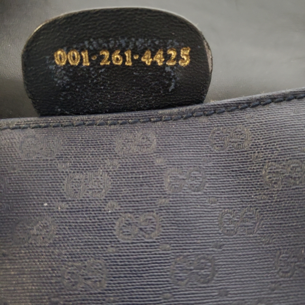 Vintage Gucci Navy Micromonogram Canvas Crossbody - Picture 11 of 16